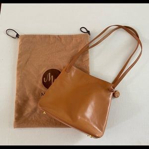 Monsac Tan Leather Shoulder Bag